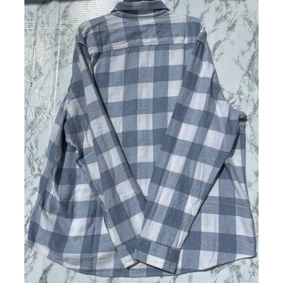 Sonoma Mens Supersoft Flannel Shirt Blue/White Plaid XXL 100% Cotton Long Sleeve - Picture 3 of 7